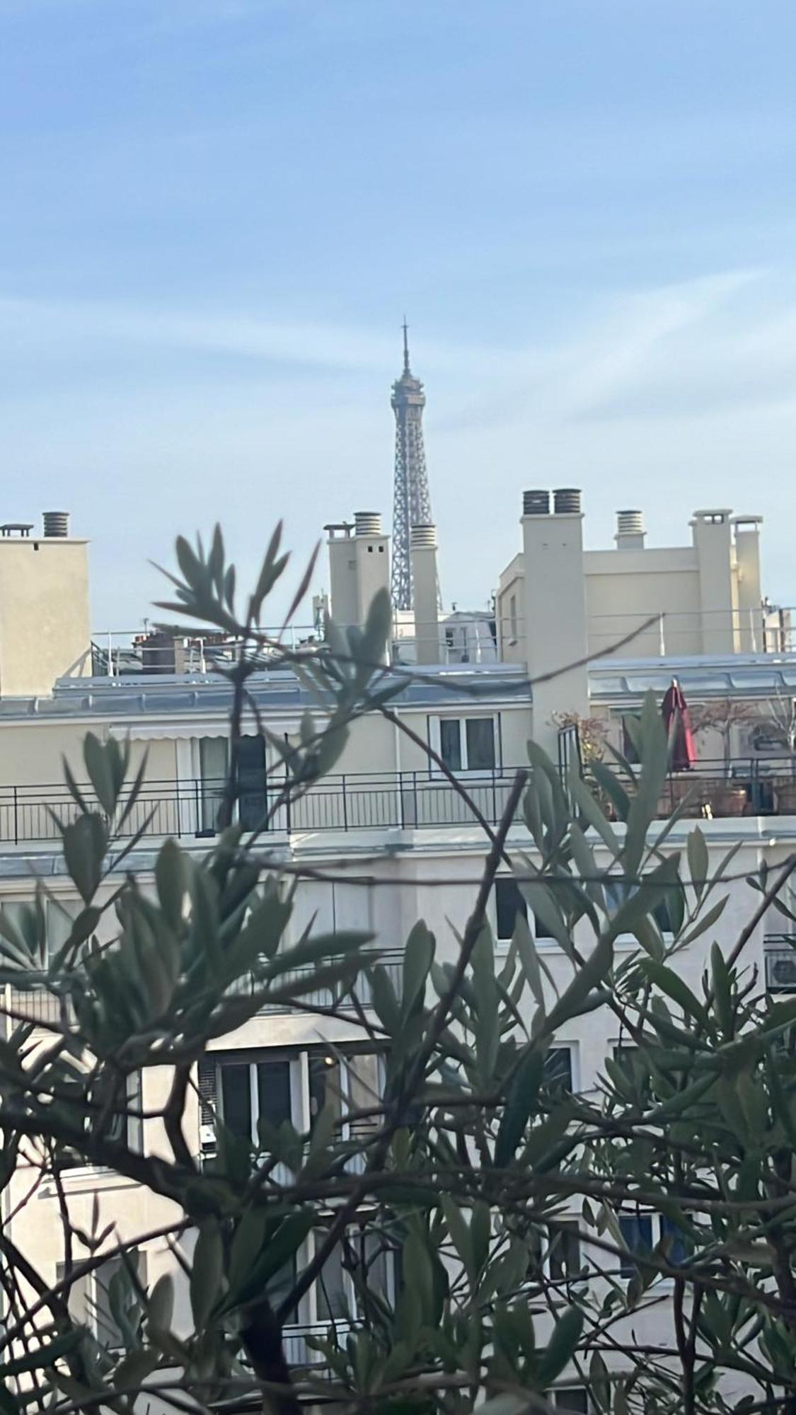 Appart Terrasse Vue Tour Eiffel Parijs Buitenkant foto